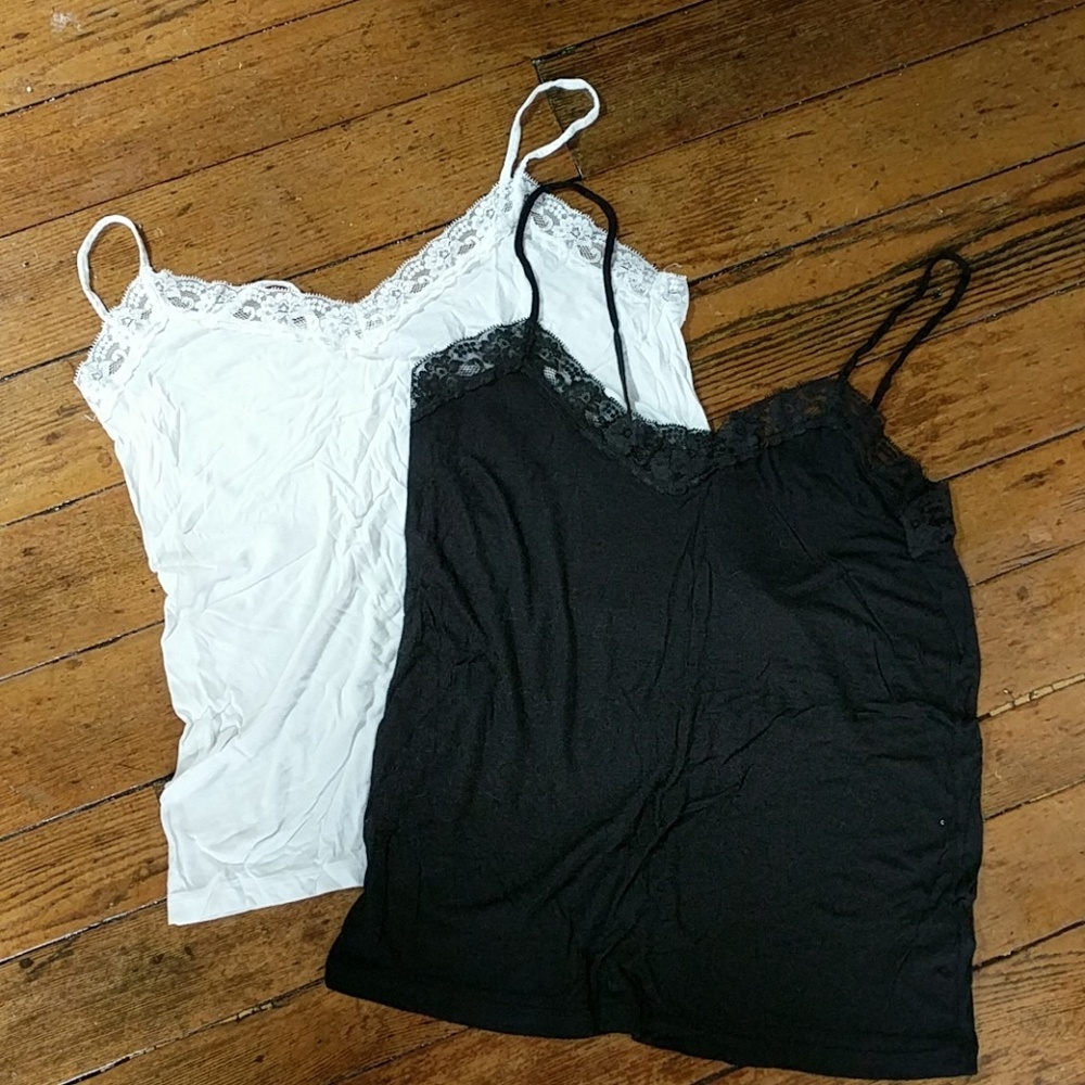 Lace trim camisole tops